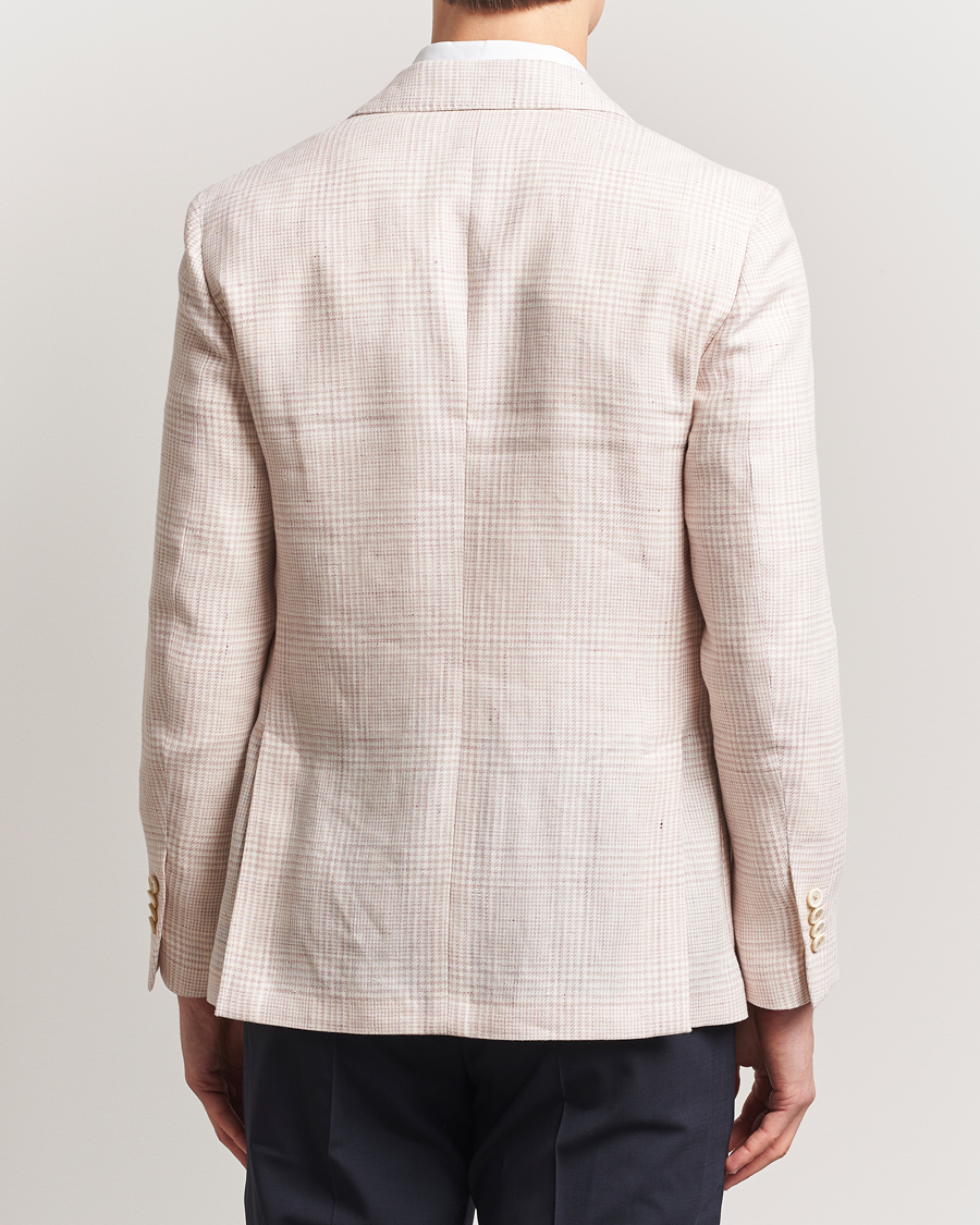 Lardini Linen/Wool Glencheck Blazer Pink
