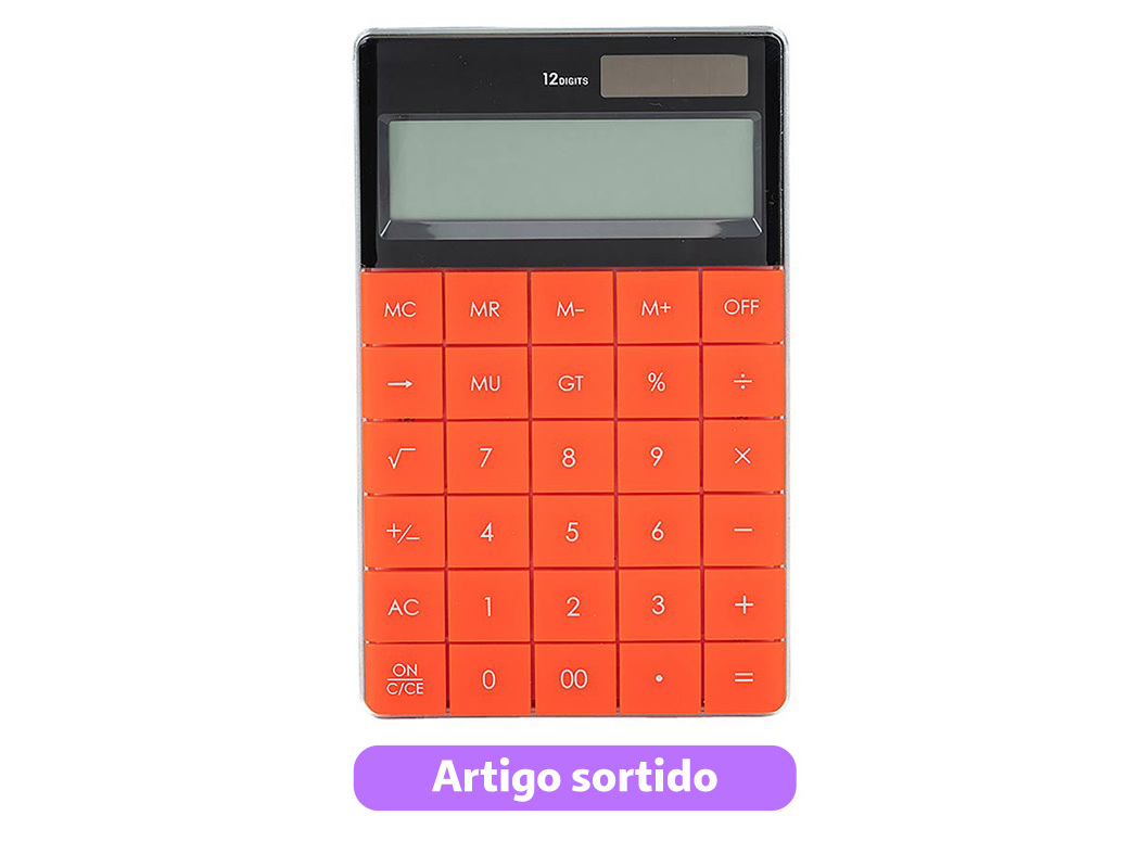 CALCULADORA 12 DÍGITOS AUCHAN CORES SORTIDAS