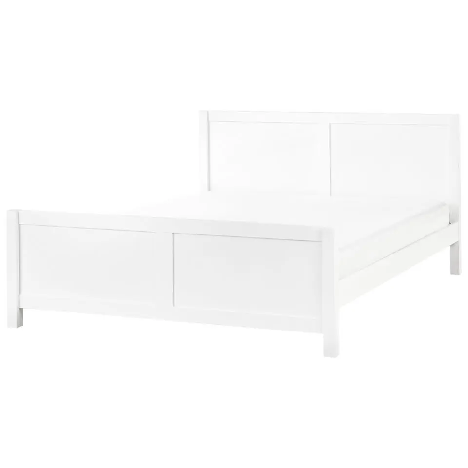 CHAMPAGNAT - Tweepersoonsbed - Wit - 180 x 200 cm - Rubberhout