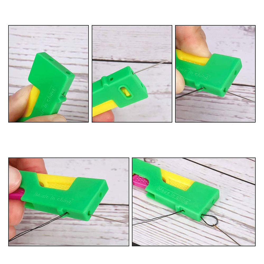 (3er Set) Einfädelhilfe Mercerie Hilfsmittel Nadel Einfädler Fadenführung für Hand / Nähmaschine - Assortiert