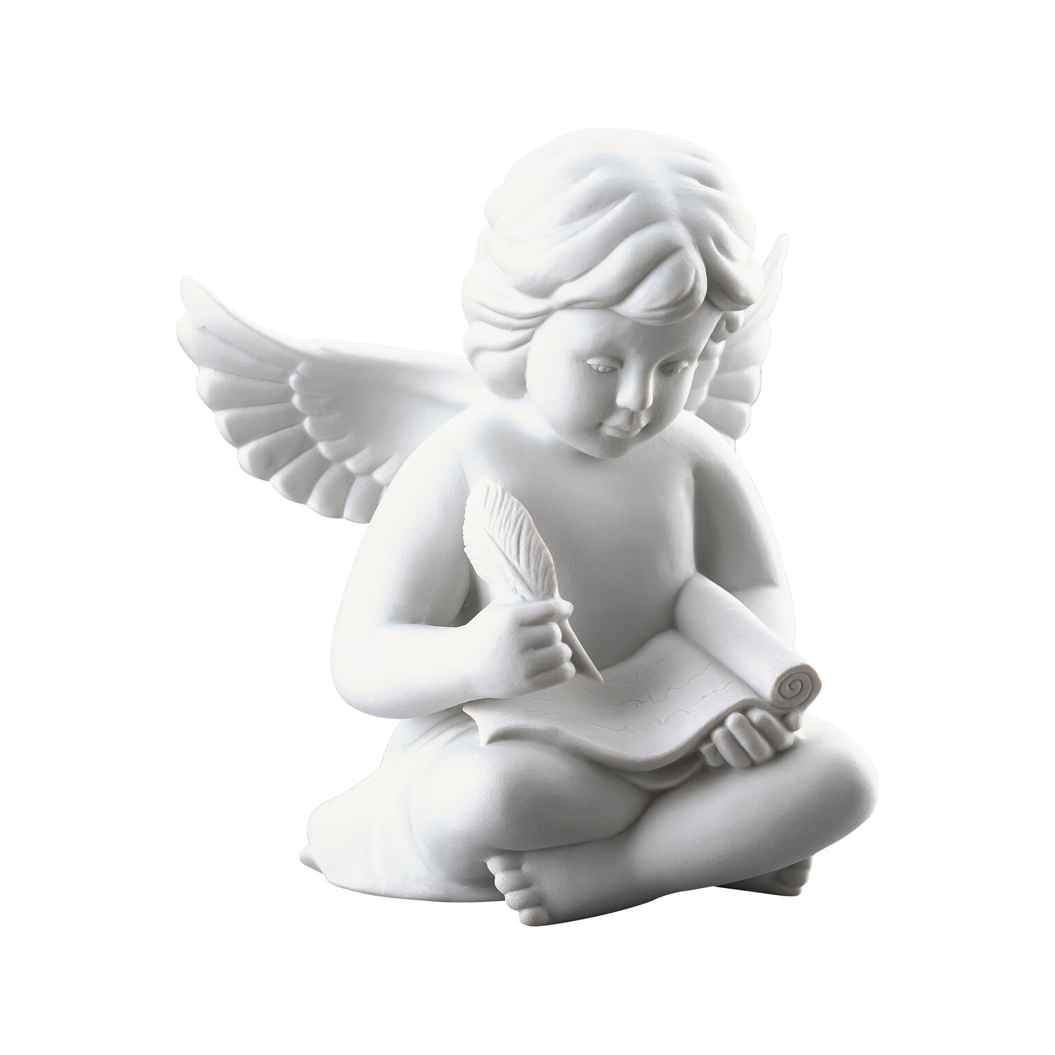 Angels Weiss matt Engel mit Schriftrolle
