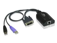 ATEN KA7166 - Kabel til tastatur / video / mus (KVM) - RJ-45 (hun) til USB, DVI-D (han)