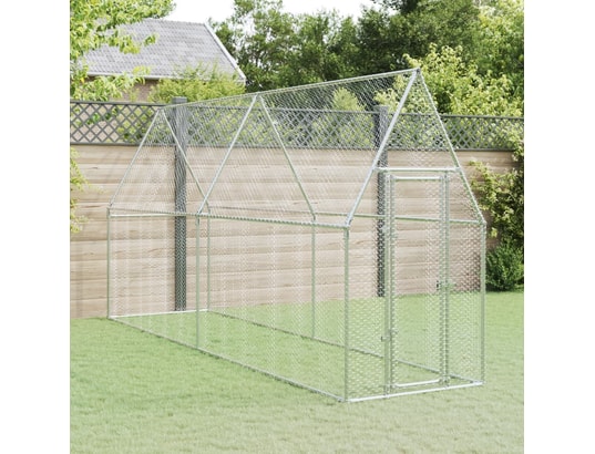 VIDAXL - Cage pour poules argenté 400x100x190 cm acier galvanisé