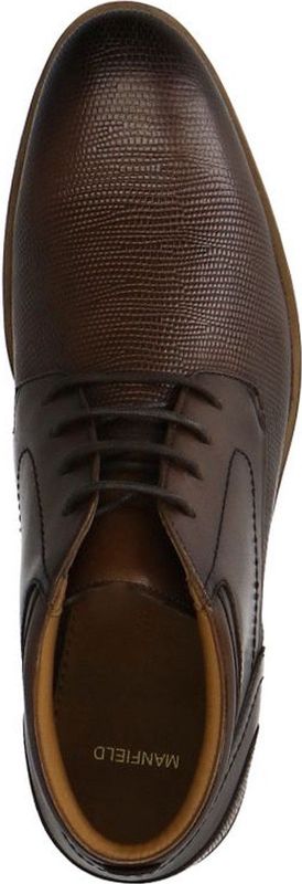 Manfield - Heren - Bruine leren veterboots