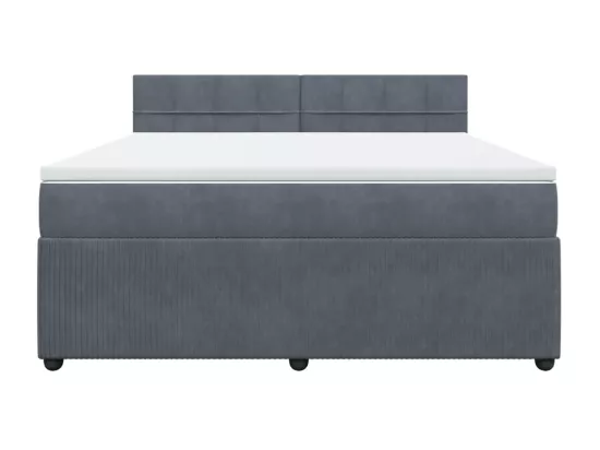 Sommier à lattes de lit et matelas Gris foncé 180x200cm Velours