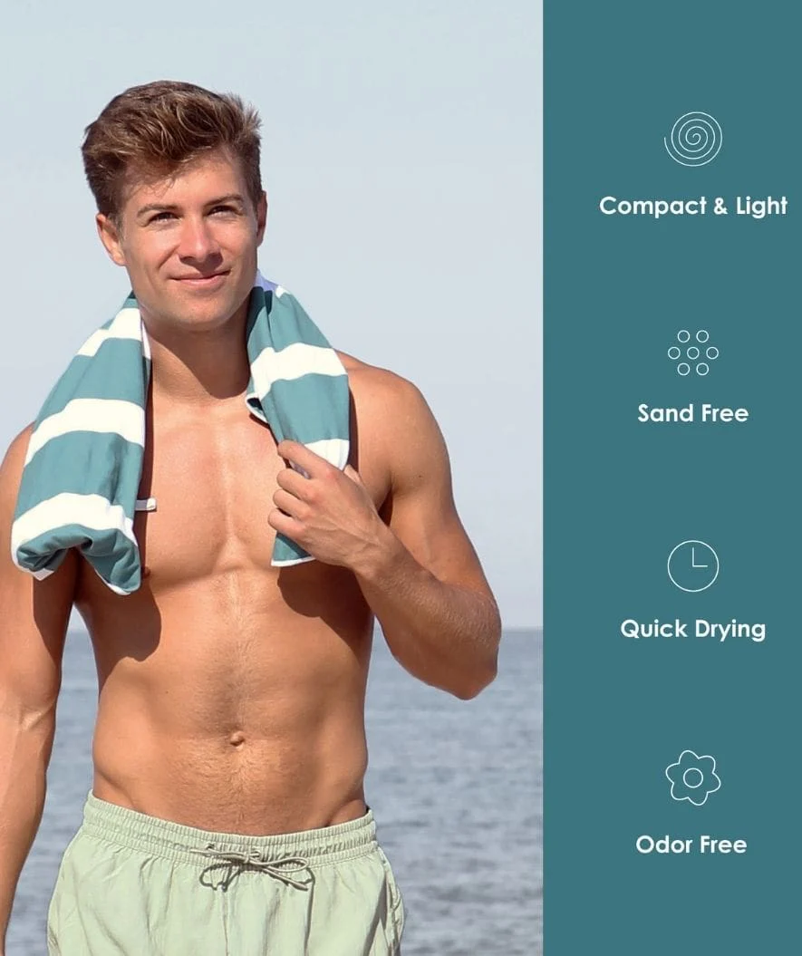 Summersand microfiber håndklæde - Ocean Green (Tyrkis)