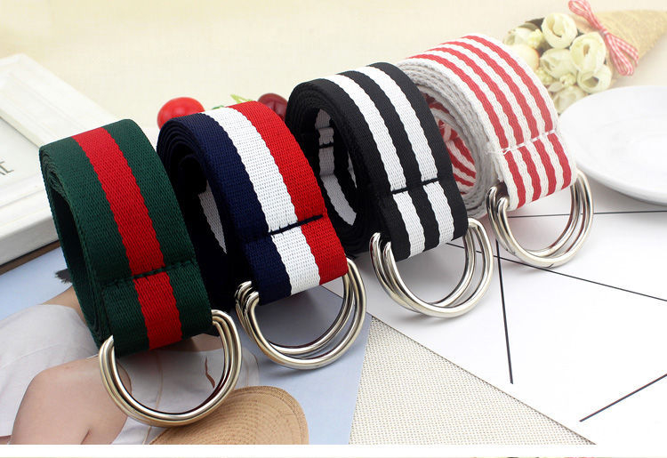 Coralline - Gestreepte D-ring riem