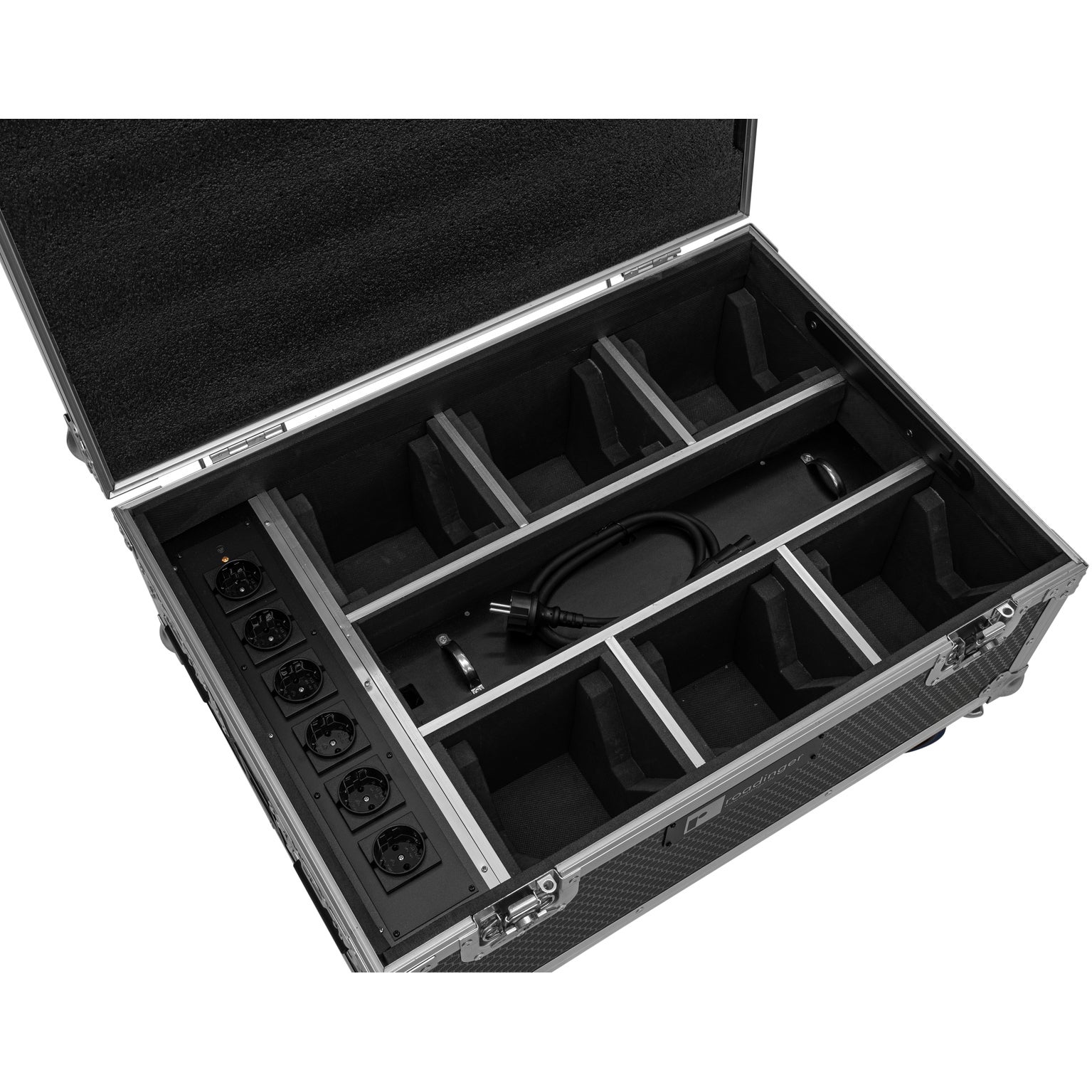 Roadinger Flightcase 6x AKKU IP TL-3 QCL Trusslight CRMX met oplaadfunctie en wielen