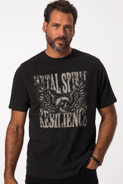 T-Shirt, Halbarm, Brust-Print, bis 8XL