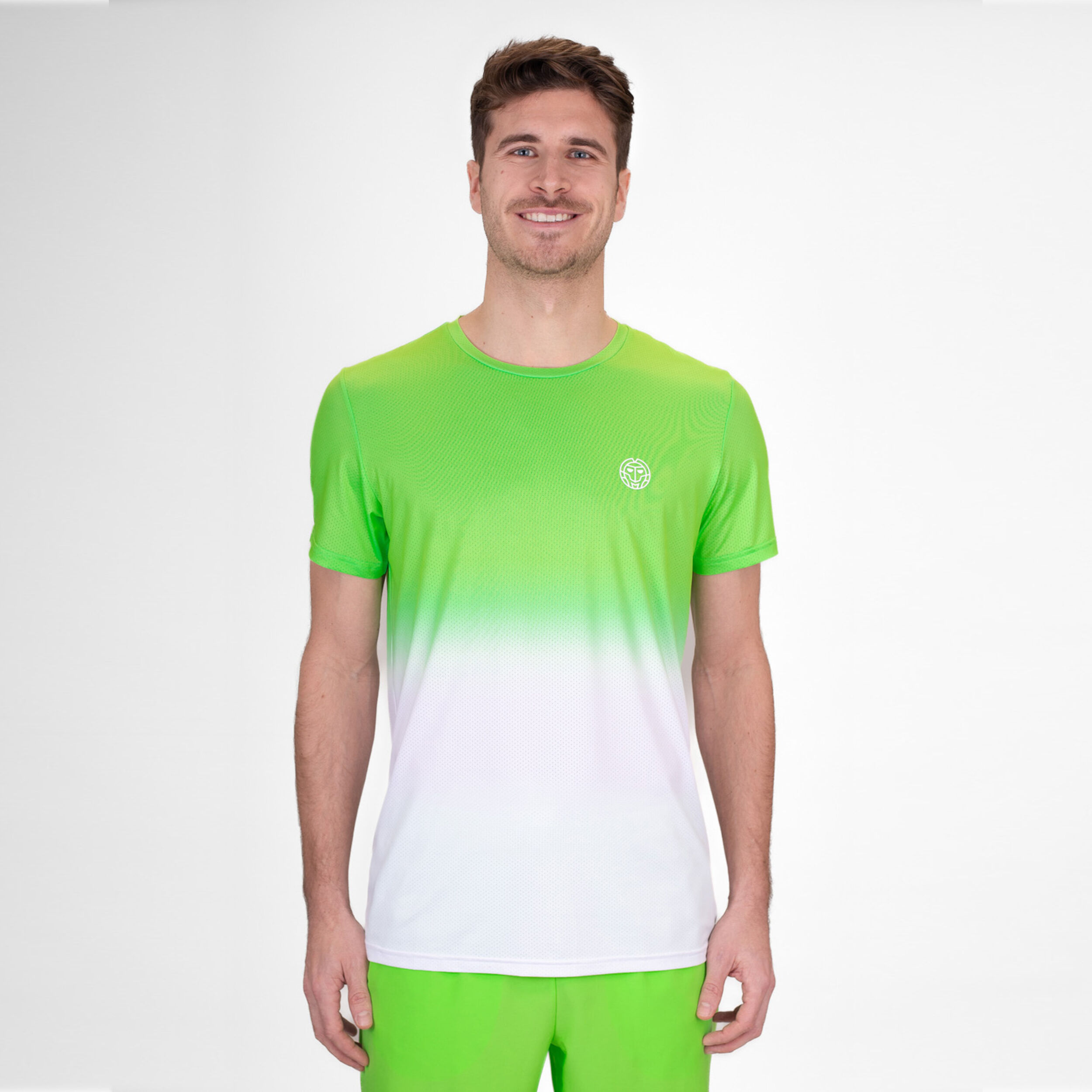 BIDI BADU Crew Gradiant T-shirt Hommes - Vert Fluo , Blanc