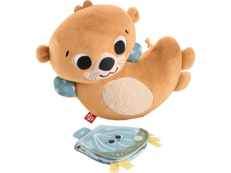 Fisher-Price 2-in-1 Bauchlage Otter Plüschspielzeug mit 2 Spielmöglichkeiten