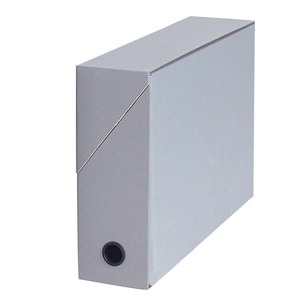 5 boites de classement carton dos 9 cm coloris gris
