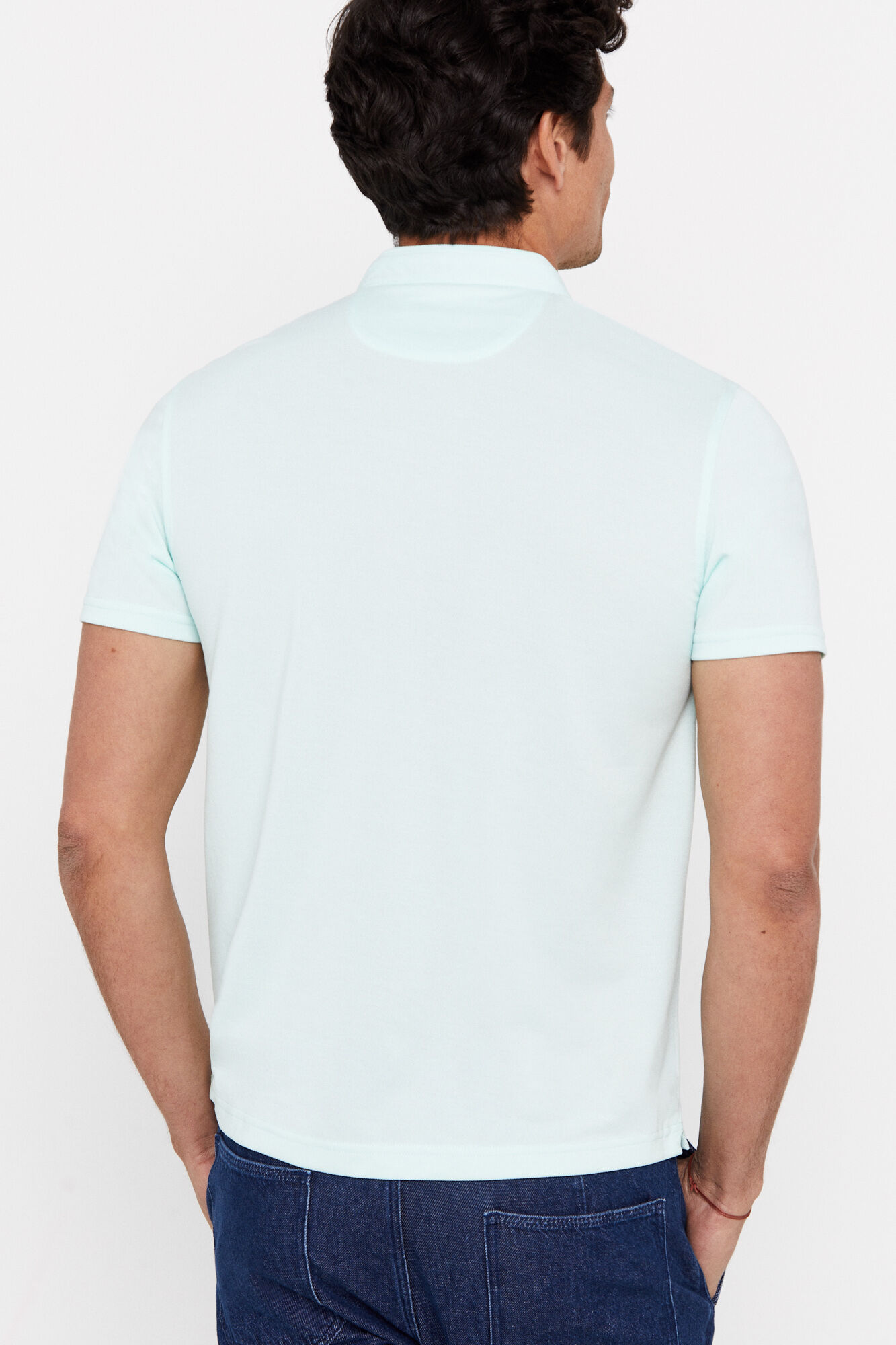 Camisa polo Coolmax com gola mandarim - Verde