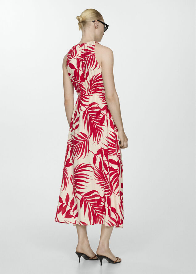 MANGO Bow printed dress Red