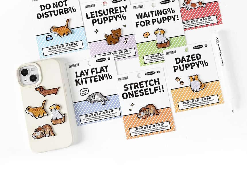 JIMO - Geborduurde zelfklevende applicatiepatch met hond (verschillende ontwerpen)