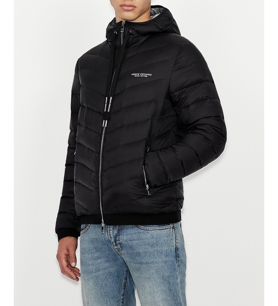 Jaqueta Armani Exchange Lightweight Down Hooded, Preta