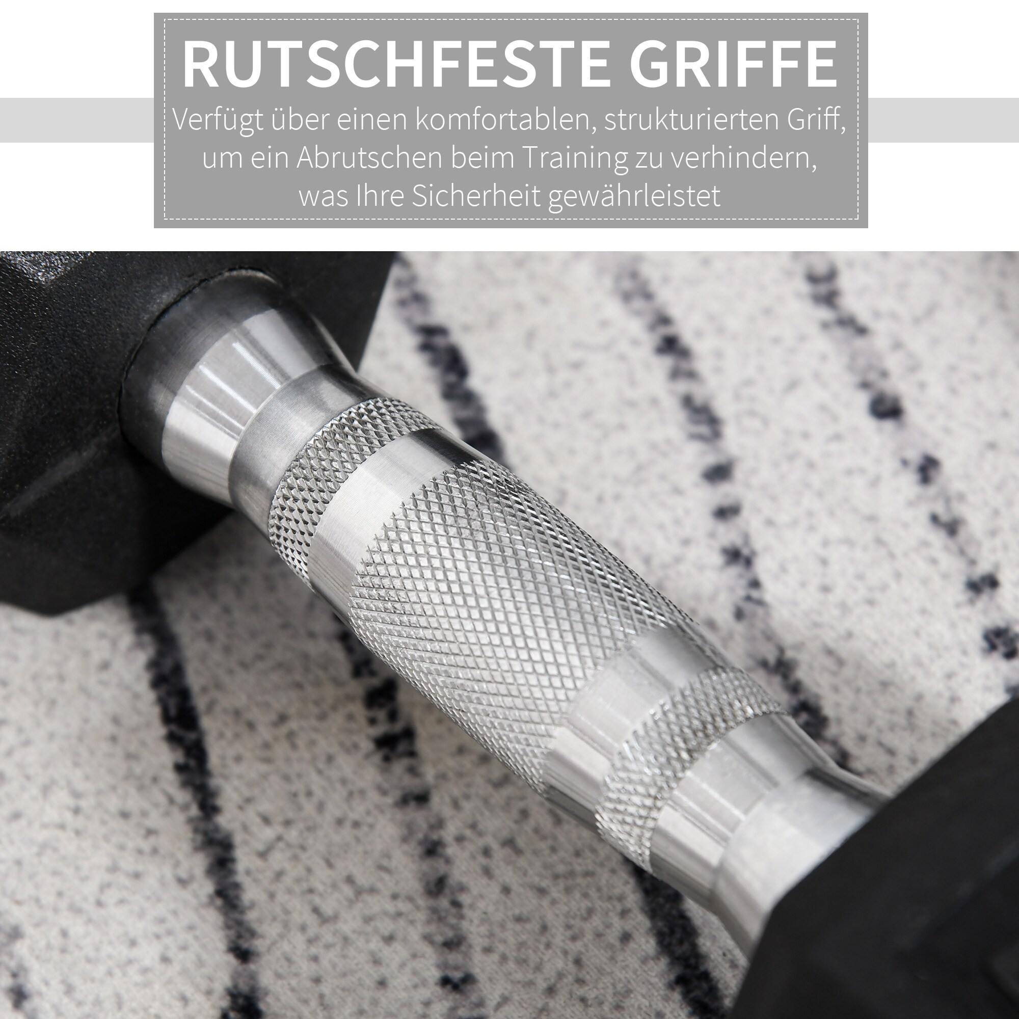 HOMCOM Kurzhantel 2er Set in Hexagon Form schwarz, silber 12,7B x 12,7T x 8,6H cm