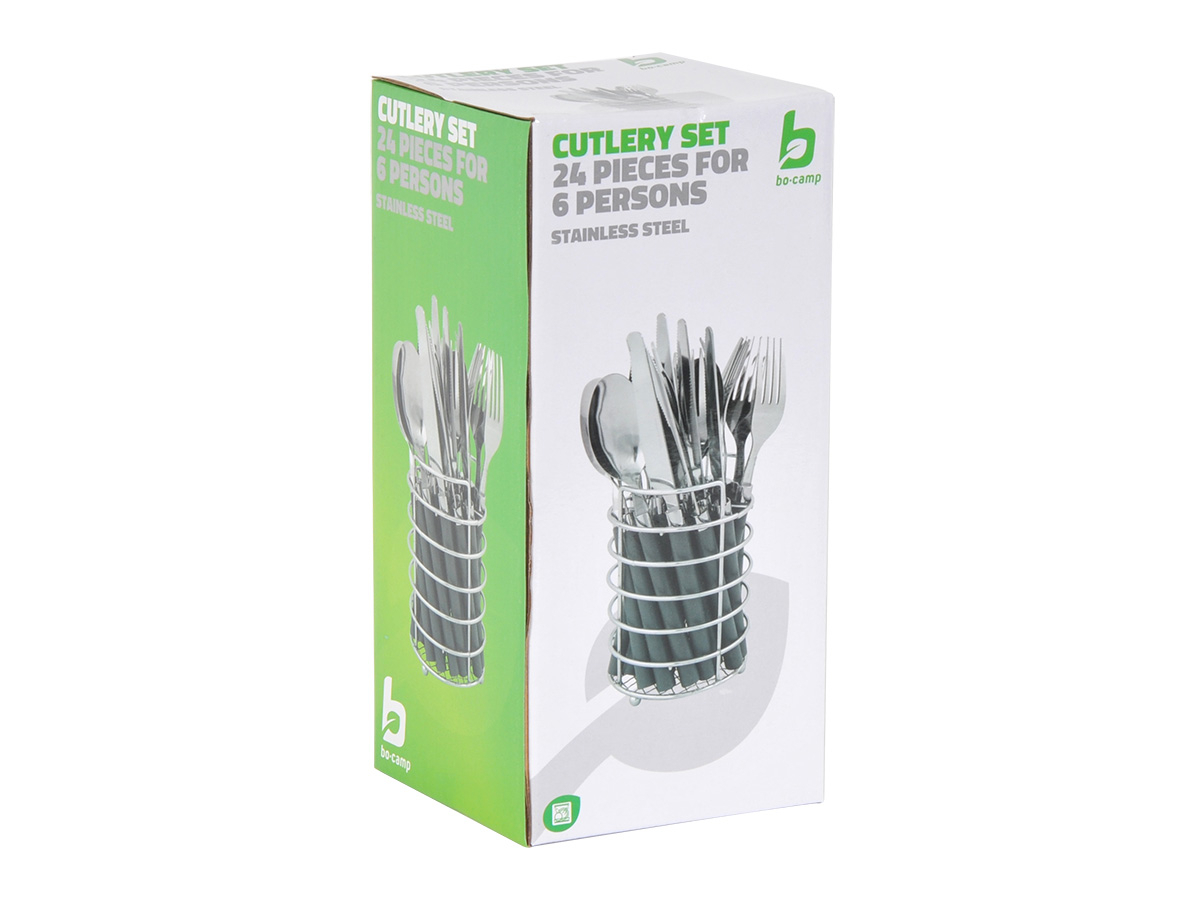 Bo-Camp bestekset in mandje - Grey
