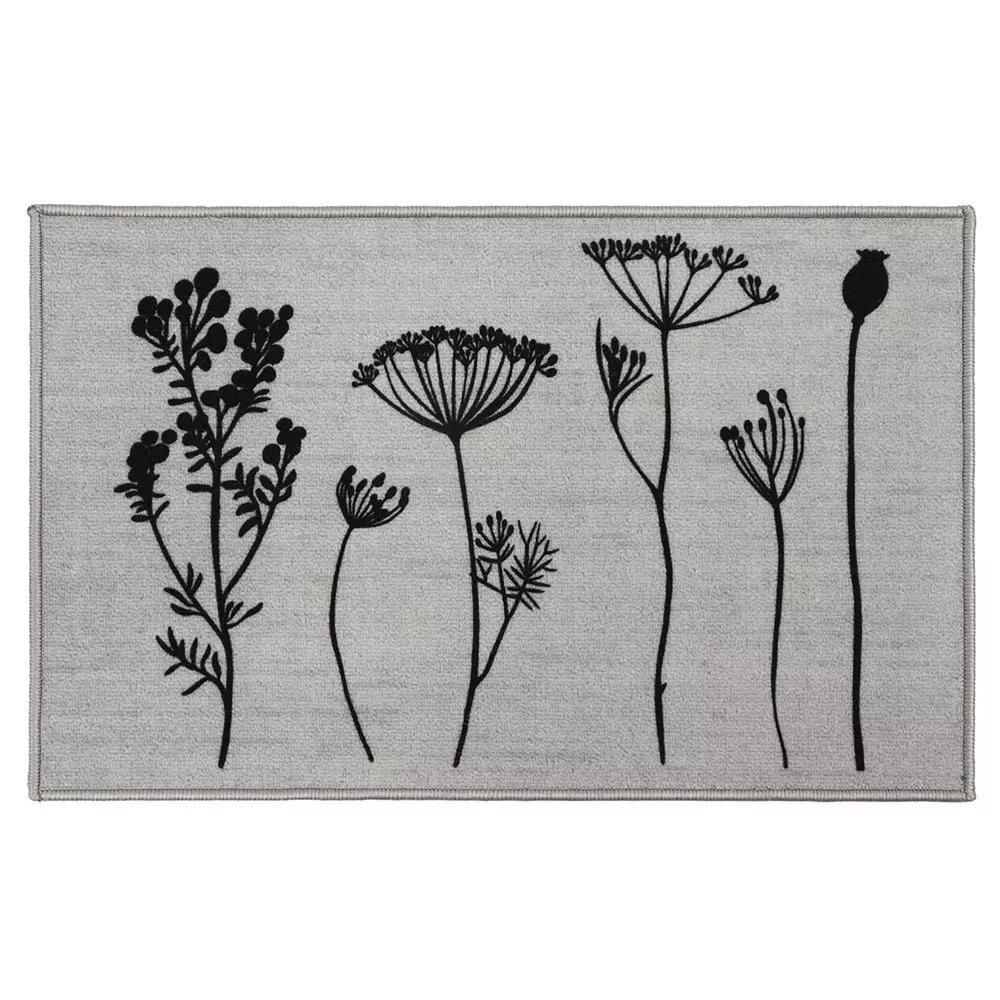 NO MARK Tapis Imprimé Gris Luance 50x80cm Herbier