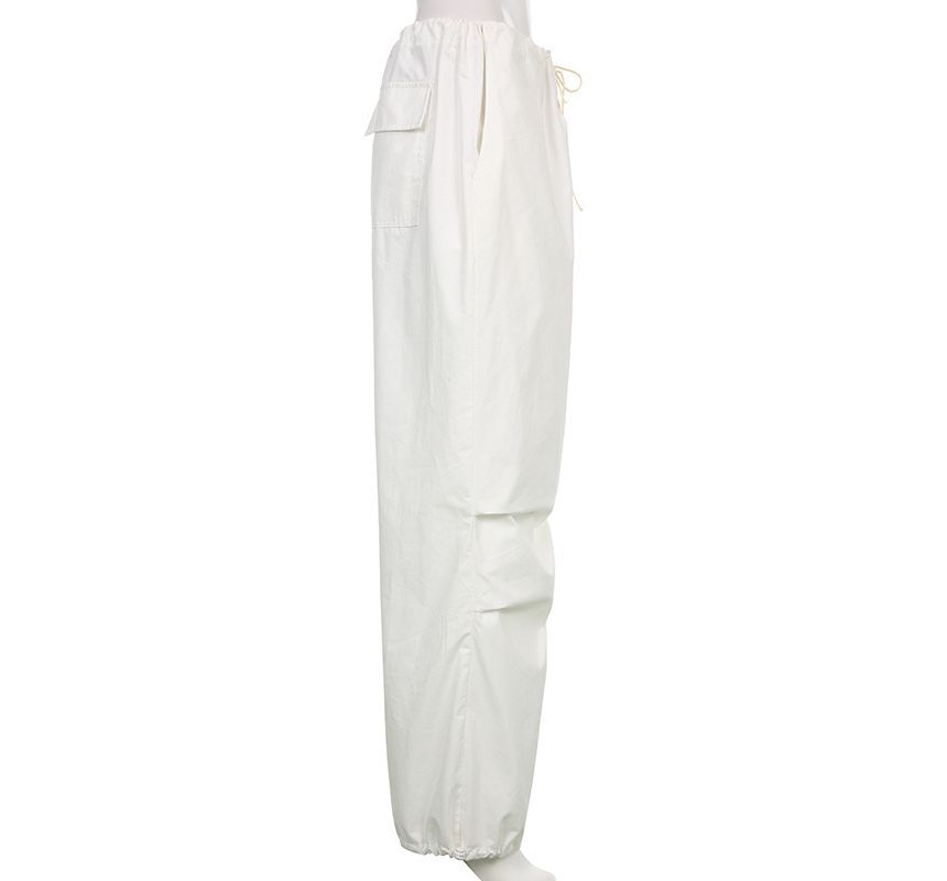 HERMITAKH - Effen broek met trekkoord en rechte pijpen