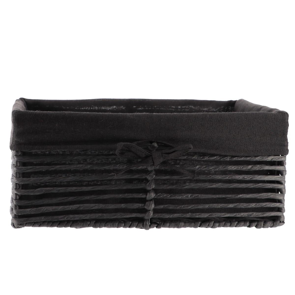 PANIERE EN PAPIER 34X23.5X14CM NOIR TISSU NOIR