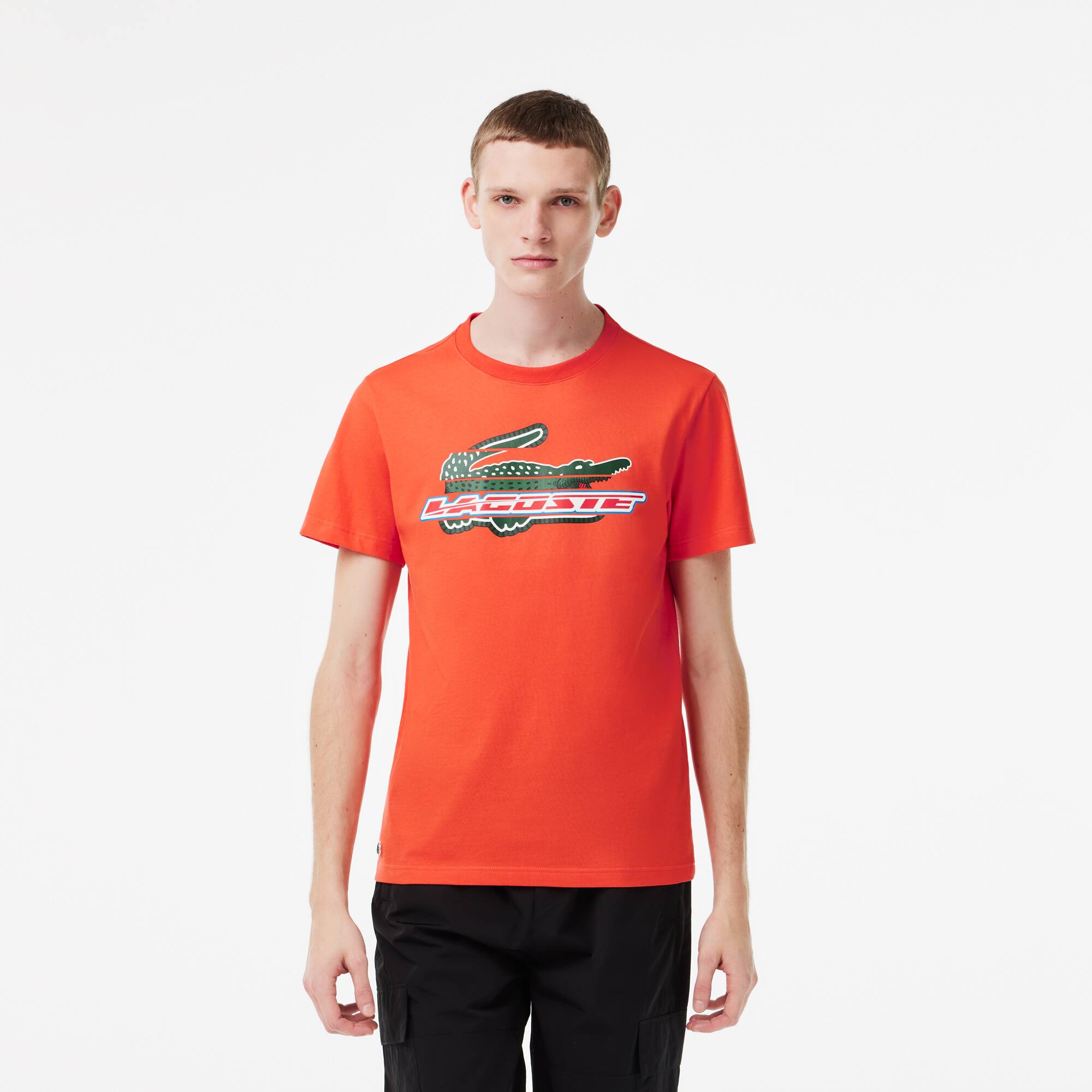 T-shirt homme Lacoste Sport regular fit en coton biologique T-Shirts - Orange - Lacoste - Homme
