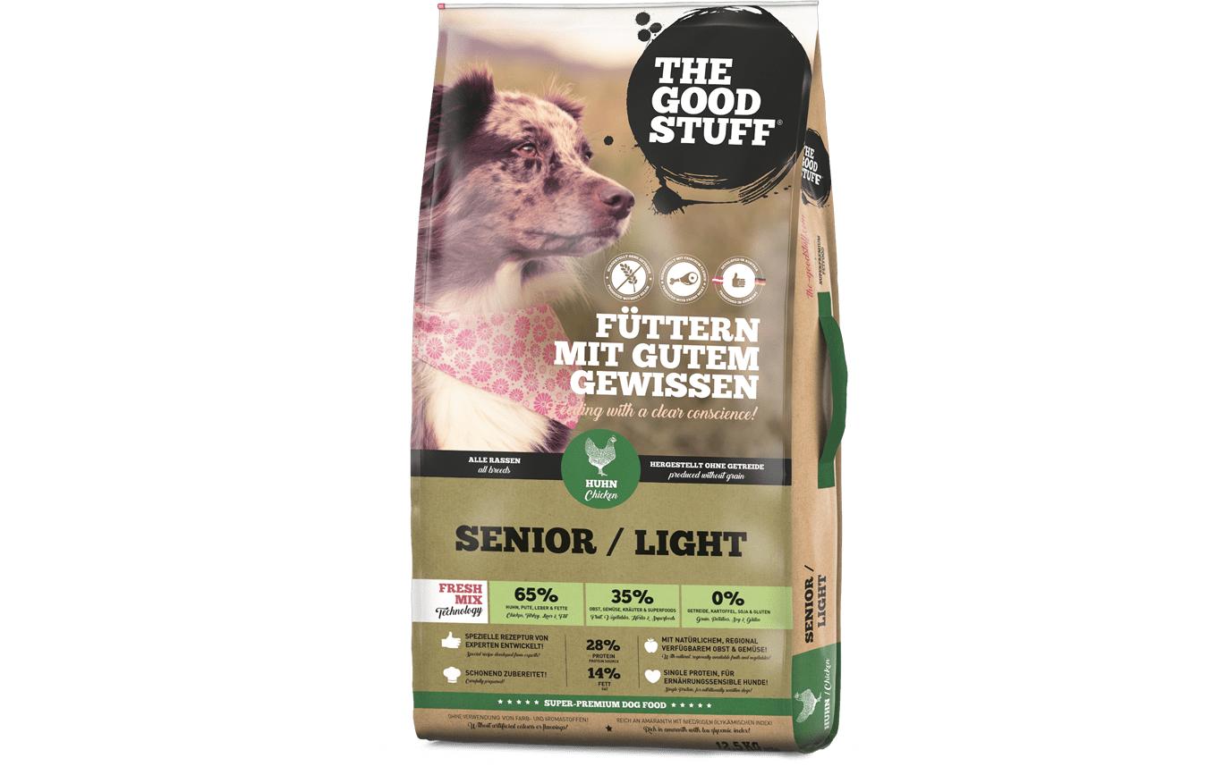 Trockenfutter Geflügel Senior / Adult Light 12.5kgAlleinfuttermittel für ältere Hunde oder erwachsene Hunde mit geringer Aktivität