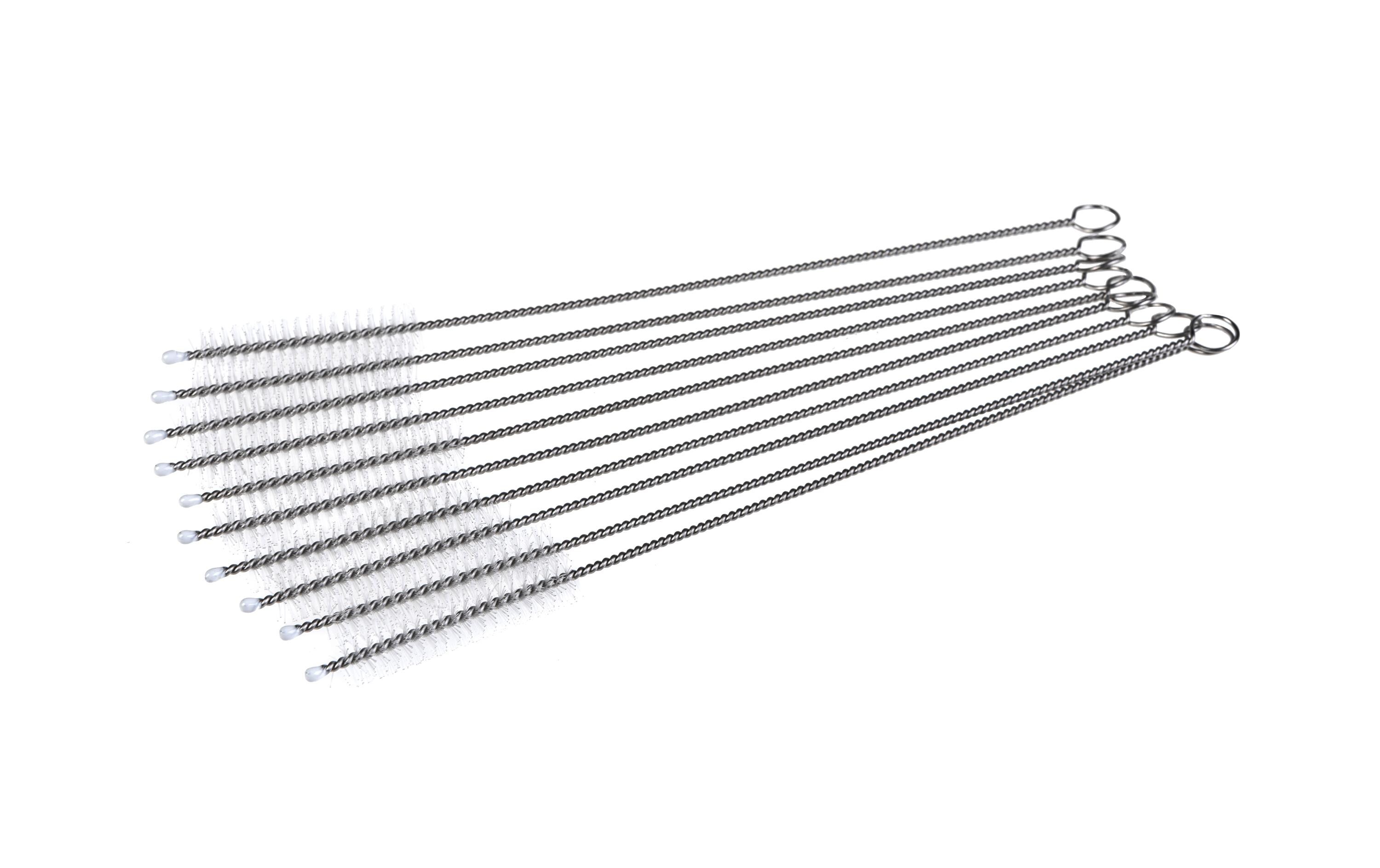 Strohhalm Reinigungsbürste 10 Stück, WeissReinigungsbürste für Trinkhalm aus Metall und Kunststoff