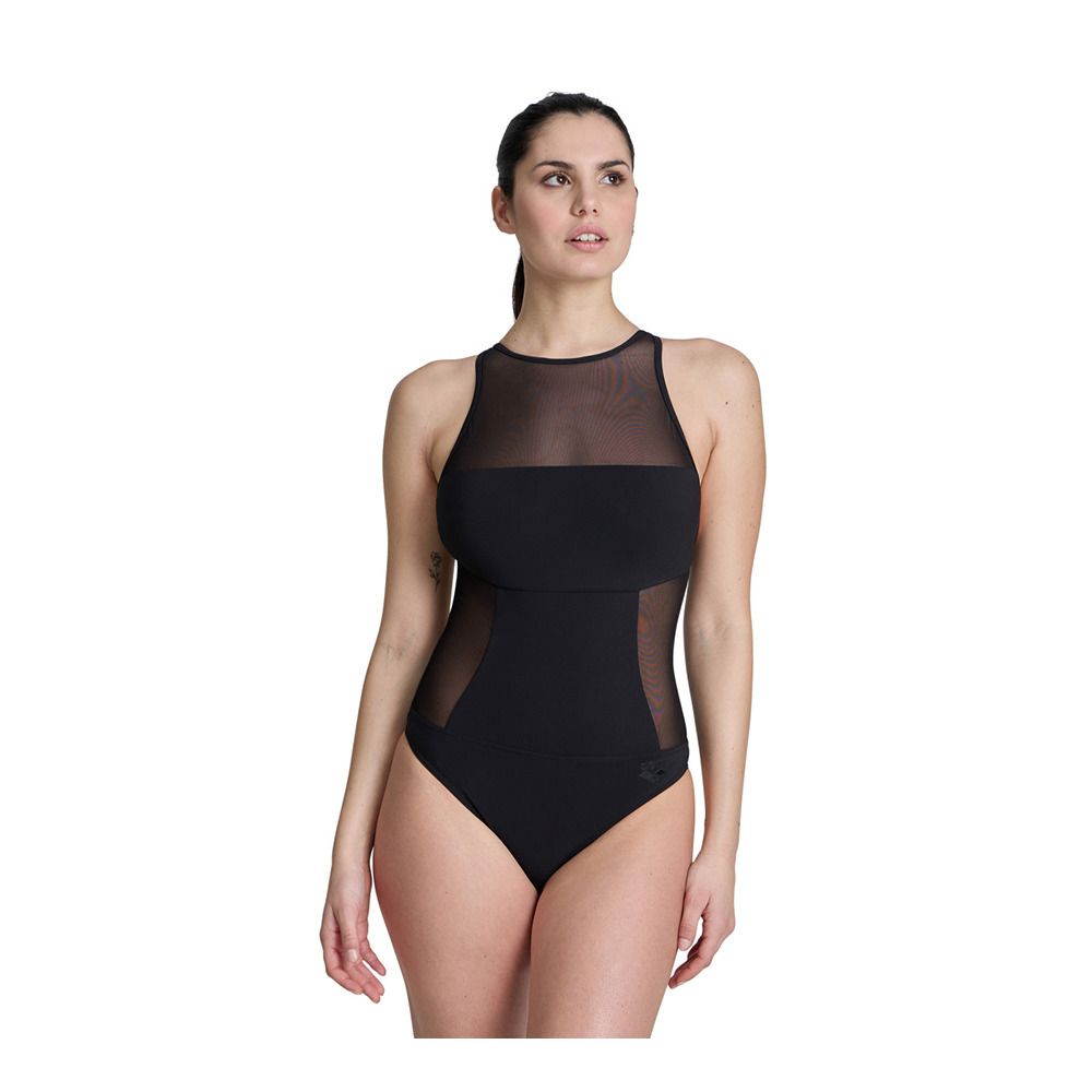 Arena MESH PANELS - Maillot de bain 1 pièce Femme black