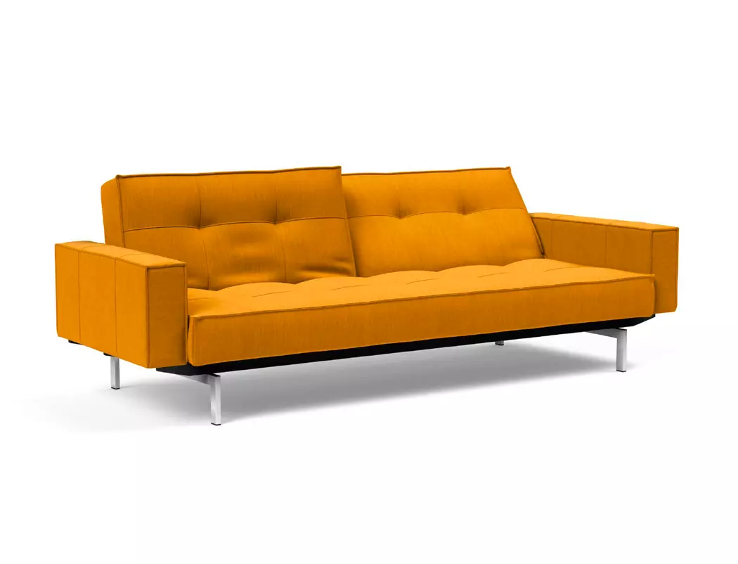 Schlafsofa mit Armlehnen Splitback Chrom