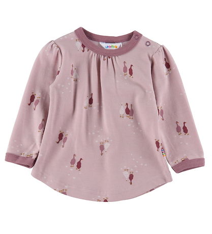 Joha Bluse l/æ - Uld/Bomuld - Light Bordeaux m. G?s