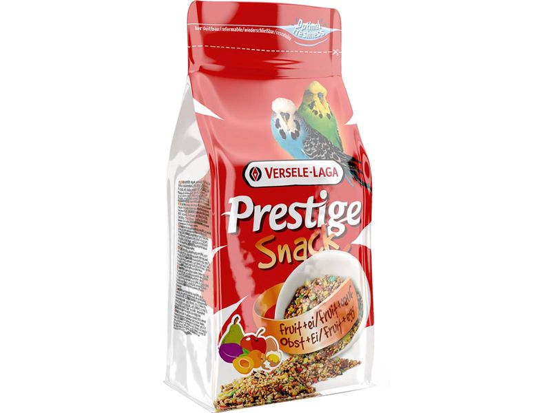 Versele Laga Ziervogelfutter Prestige Snack Frucht & Ei 125 Leckereienmischung für (Wellen)Sittiche
