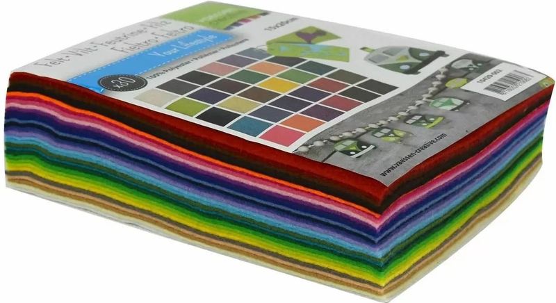 Vaessen Creative Vilt Lapjes A6 - 20x30cm - 1mm dik - 30 vellen - Multipack