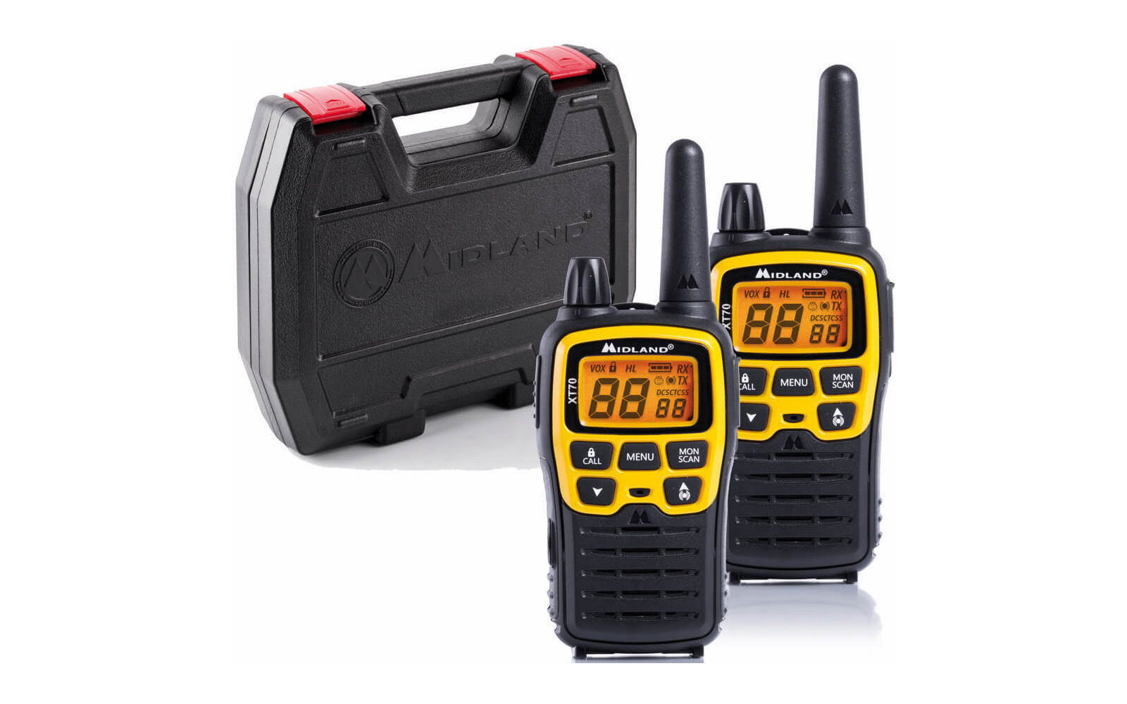 Midland  XT70 Adventure PMR446 Sprechfunkgeräte Kofferset inkl. Headsets, Akkus und Ladegeräte
