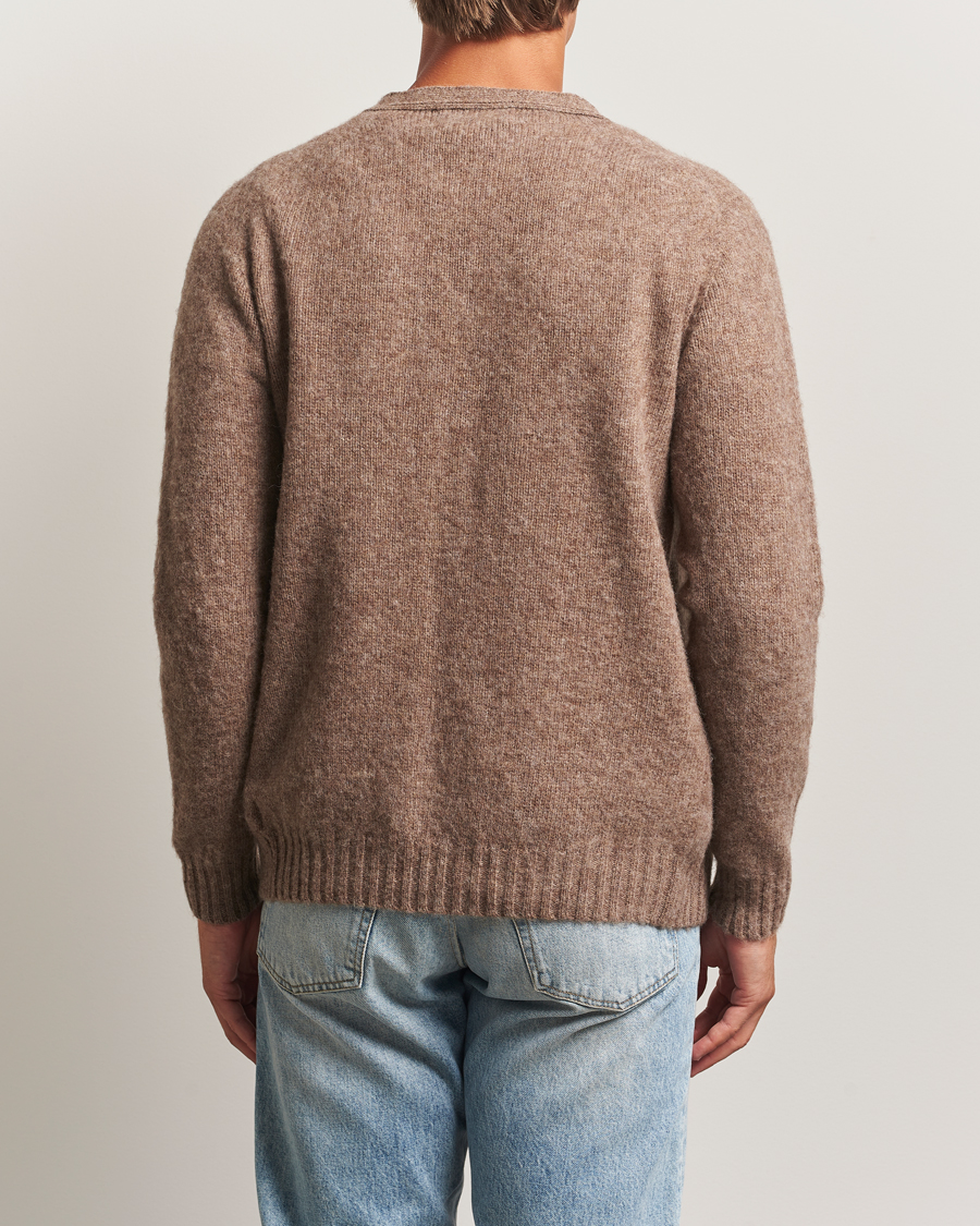 Harley Of Scotland Brushed Supersoft Lambswool Cardigan Tundra