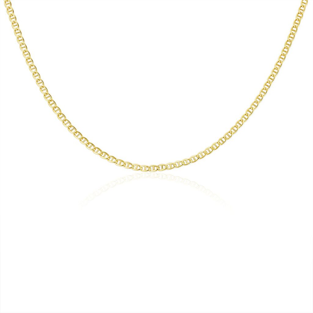 Collier Capucin Maille Marine Plate Or Jaune
