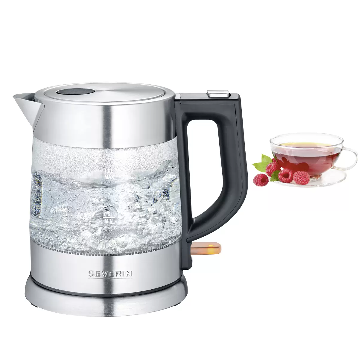 Wasserkocher Severin WK3468 silber,transparent