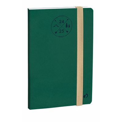 Agenda à élastique Everest Affaires 16 mois - 1 semaine par page - 10 x 15 cm - vert forêt - Quo Vadis