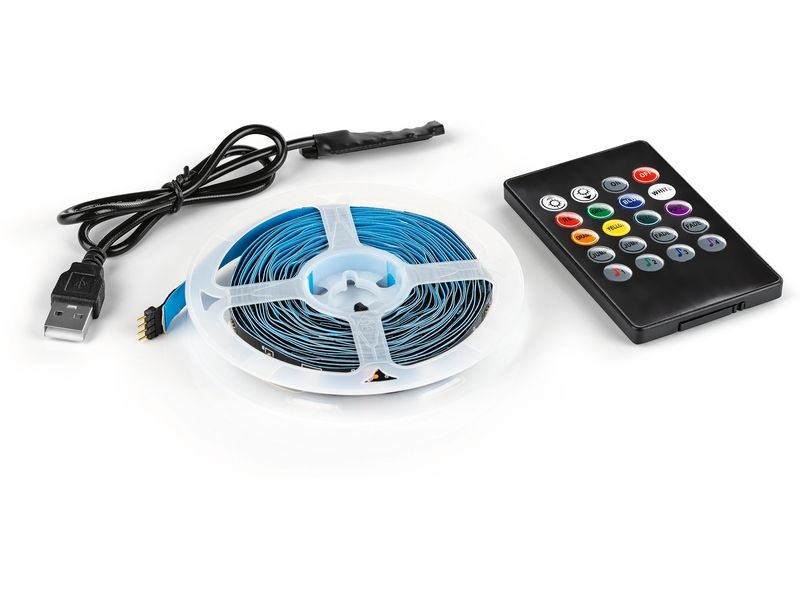 MAXXmee LED-Streifen Farbwechsel 4.5 m Mehrfarbig USB-LED-Leuchtstreifen mit Fernbedienung