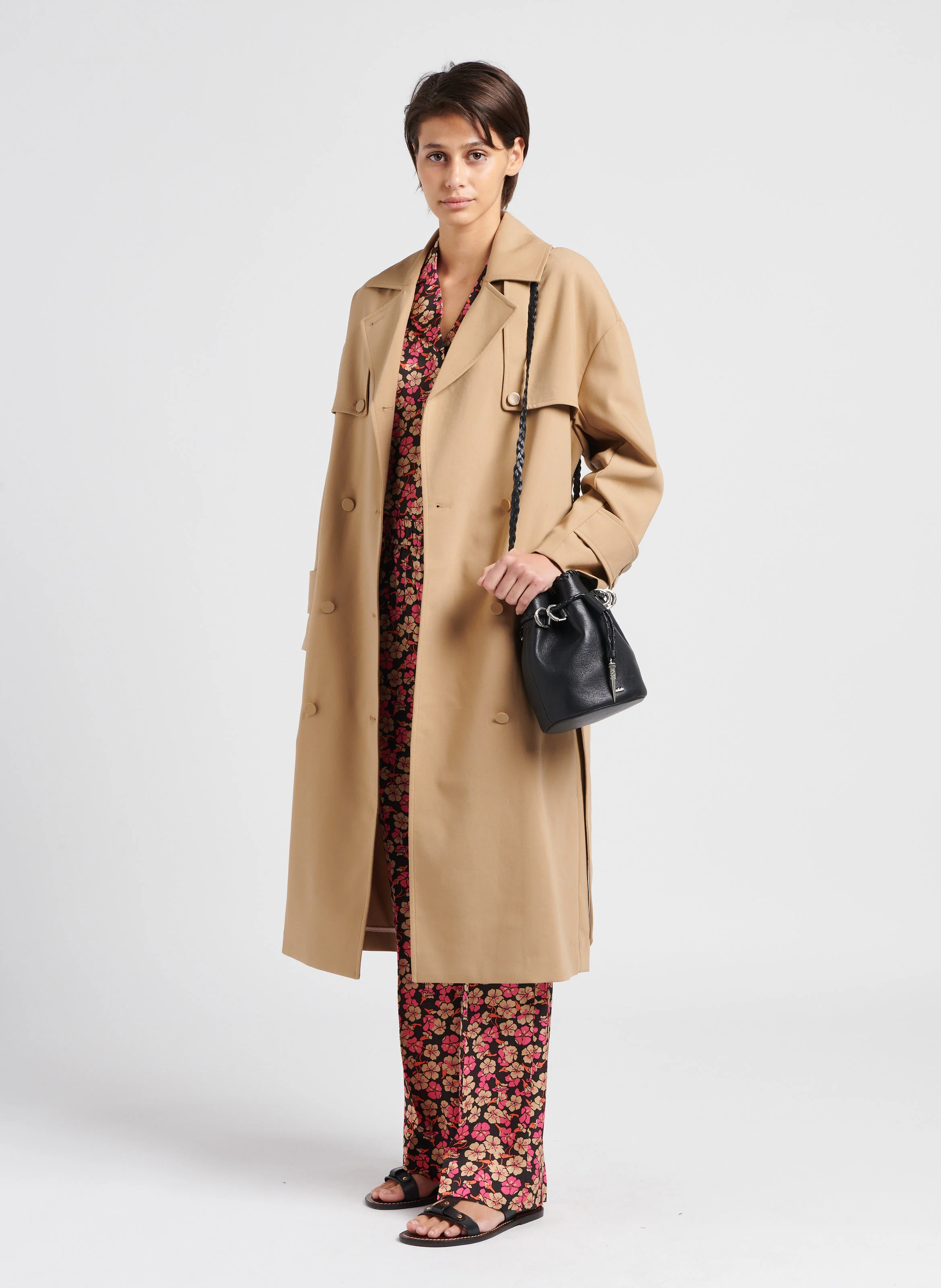 SILVIA TRENCHCOAT - Trench long ceinturé | Beige