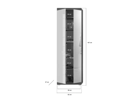 Scout armoire de rangement 2 portes gris.