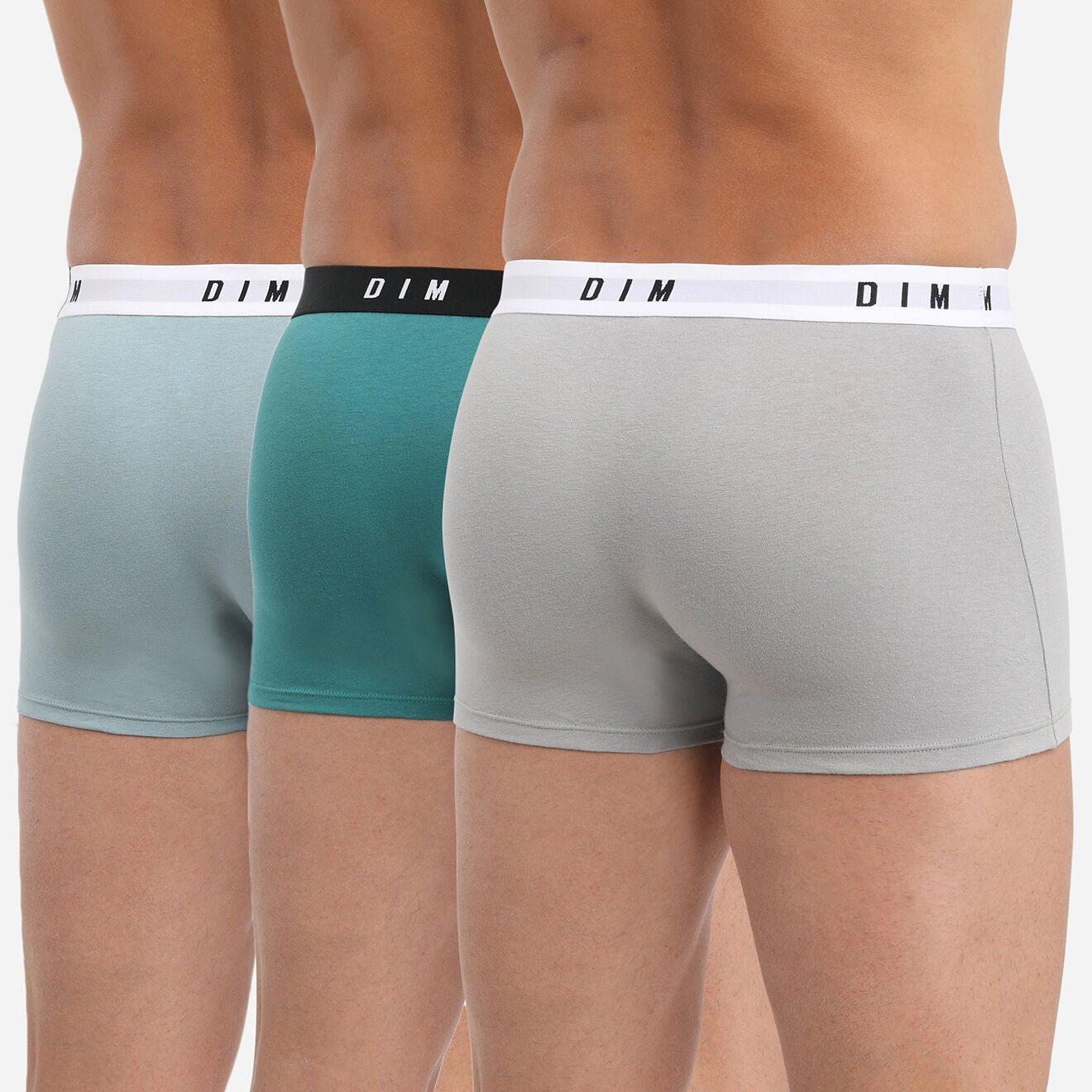 Dim 3 Boxers Dim Originals acier/vert émeraude