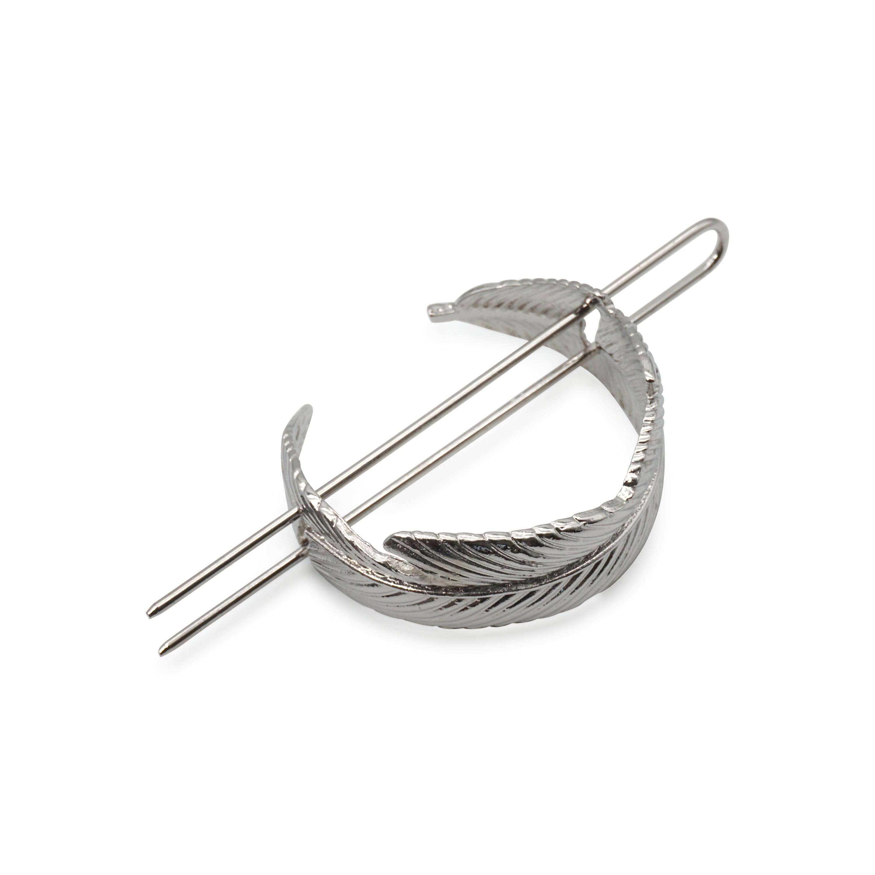 (Ø45mm) Feder Haarnadel Metall Klammer Dutt Haarschmuck - Silber