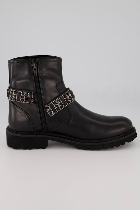 Leder-Boots, Biker-Look, Nieten, Nappaleder, Weite H