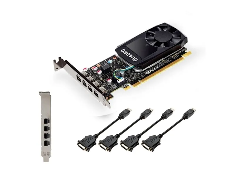 NVIDIA Quadro P1000 DVI - Grafikkort - Quadro P1000 - 4 GB GDDR5 - PCIe 3.0 x16 lavprofil - 4 x Mini DisplayPort - detailsalg
