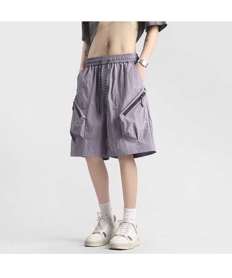 Vernanah - Mid Rise Plain Cargo Shorts