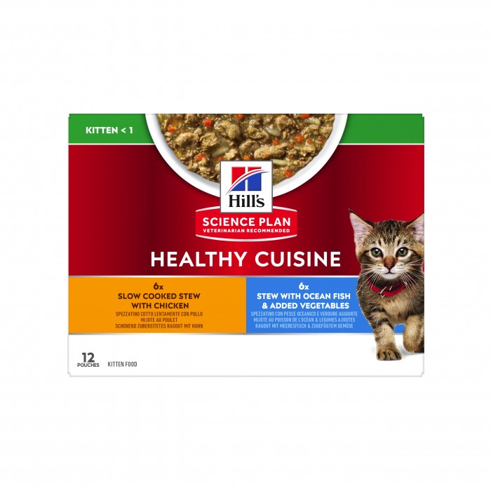HILL'S Science Plan Healthy Cuisine Kitten en Mijotés au Poulet & au Poisson - Pâtée pour chaton