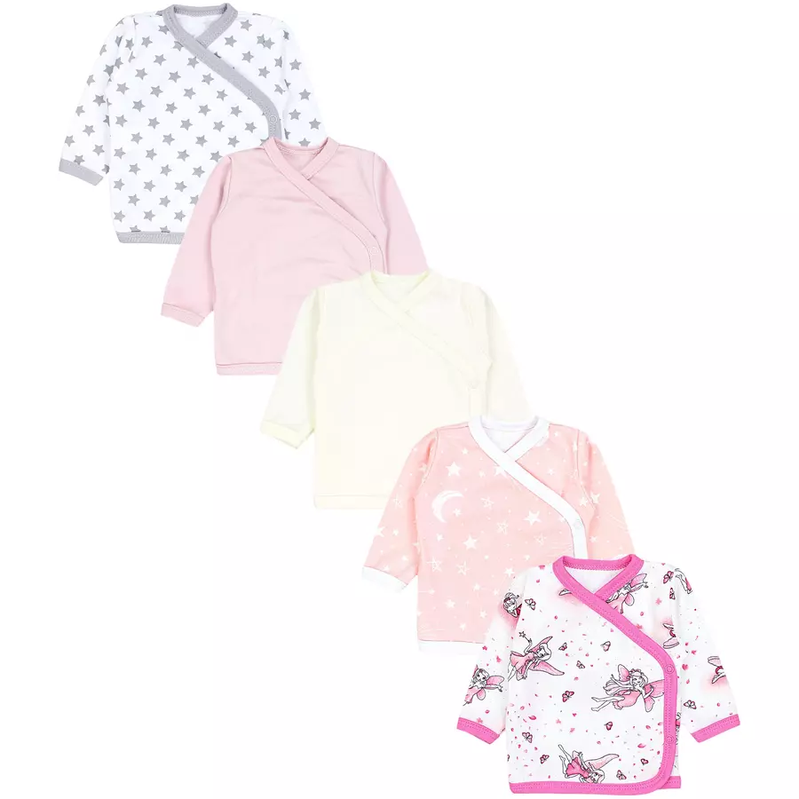 TupTam Baby Langarm Wickelshirt 5er Set pastellrosa