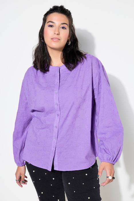 Bluse, oversized, Struktur-Qualität, Ballon-Langarm