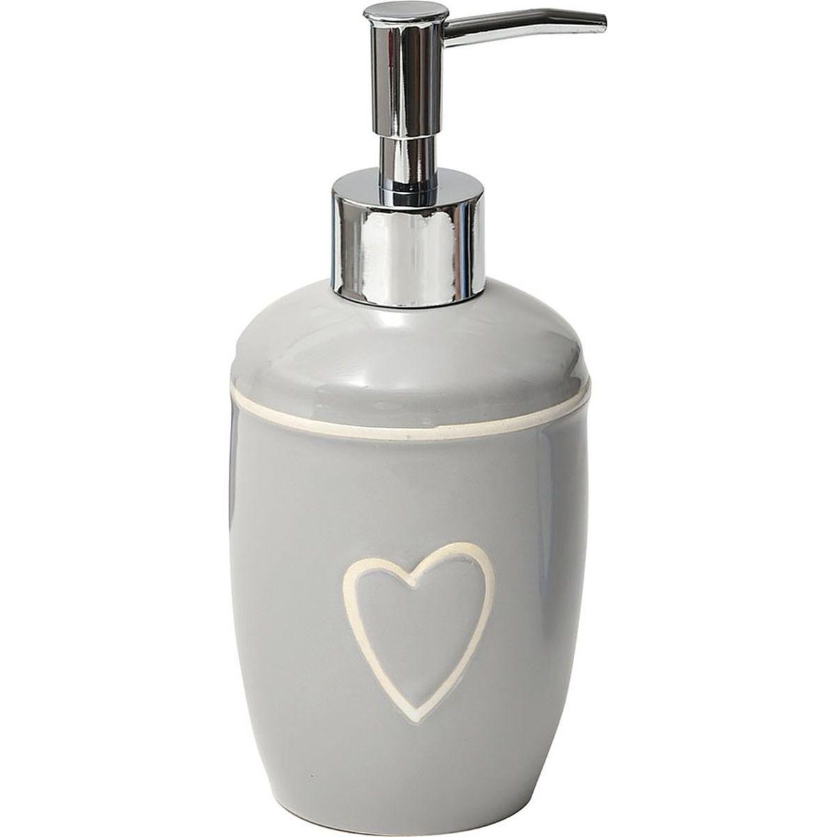 DISTRIBUTEUR A SAVON GRES COEUR GRIS CLAIR
